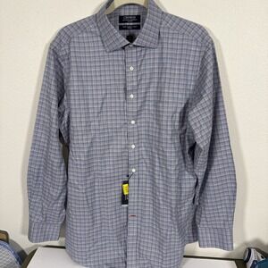 Daniel Cremieux Dress Shirt Men's 17-35 Slim Fit Supima‎ Cotton Blue NWT Q1